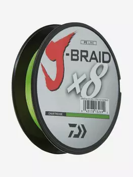 Шнур DAIWA J-Braid x8 300м Chartreuse 0,42мм 46,5кг, Зеленый