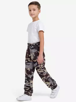 Демисезонные брюки для детей Sherysheff В19053-3 Темный камуфляж, Мультицвет