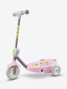 Детский электросамокат Halten Kiddy розовый, техколесный, c генератором мыльных пузырей (для детей от 2 до 5 лет, пол не важен), Розовый