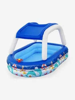 Детский надувной бассейн Bestway 54370 "Морской капитан" (213х155х132см) 3+, Синий