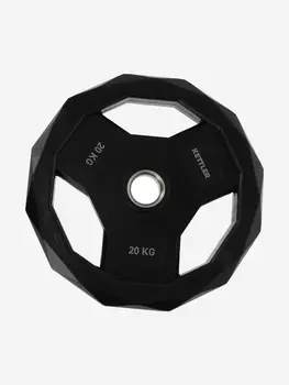 Диск чугунный обрезиненный KETTLER, 51 мм, 20 кг, Черный