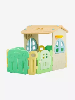 Домик-манеж UNIX Kids Village, для дома и улицы, 100 x 170 см, из безопасных материалов, Желтый