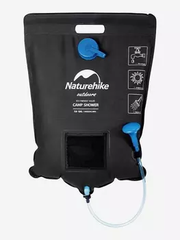 Душ туристический подвесной Naturehike Dawn Bath Outdoor Solar Shower NH21SJ032 Черный, Черный