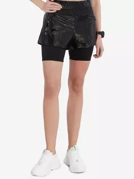 Двойные спортивные женские шорты EA7 Shorts, Черный