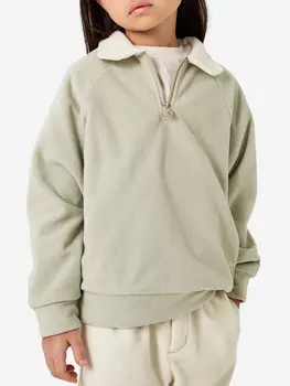 Джемпер флисовый модель «поло» детский HAPPY BABY, Зеленый