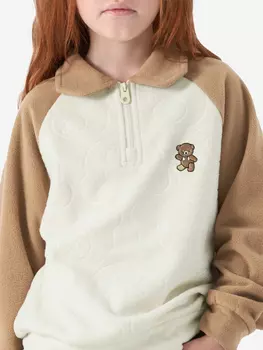 Джемпер флисовый модель «поло» детский HAPPY BABY, Оранжевый