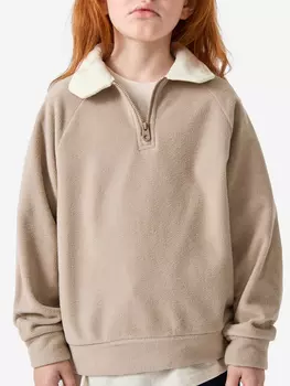 Джемпер флисовый модель «поло» детский HAPPY BABY, Коричневый