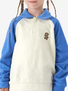 Джемпер флисовый модель «поло» детский HAPPY BABY, Синий