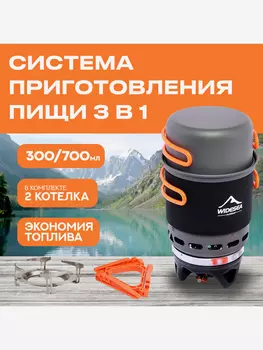 Джетбойл Widesea Система приготовления пищи "все-в-одном" (500 мл / 750 мл) для похода и активного отдыха, Серый