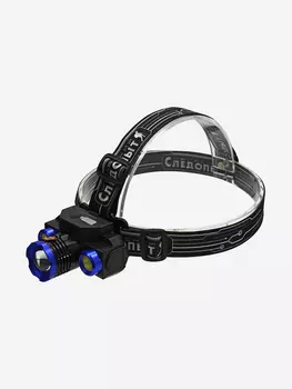 Фонарь налобный Сибирский Следопыт-Люкс, 1 Led + 2 Cob, zoom, аккумулятор 220В, USB., Черный