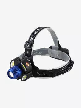 Фонарь налобный Сибирский Следопыт-Стильб, 1 Led + 4 Cob, zoom, аккумулятор 220В., Черный