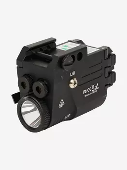 Фонарь подствольный пистолетный SKYWOODS RACCOON DOUBLE LASER, 360 люмен, ЛЦУх2 красн/зел, Черный