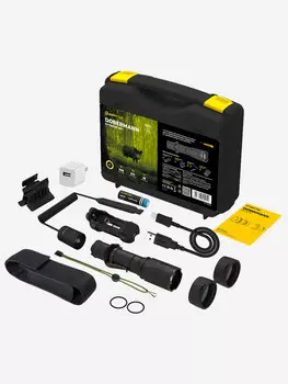 Фонарь ручной Armytek Dobermann Extended Set, теплый свет, Черный