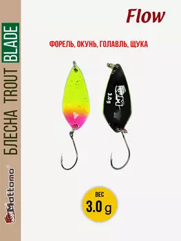 Форелевая блесна для рыбалки Trout Blade Flow 3.0g на щуку, Желтый