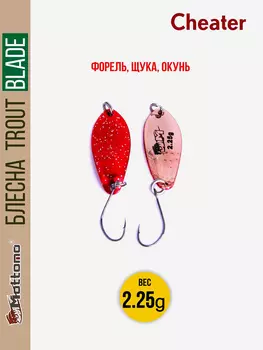 Форелевая рыболовная блесна Trout Blade Cheater 2.25g, Красный