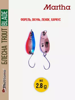 Форелевая рыболовная блесна Trout Blade Martha 2.8g на щуку, Розовый