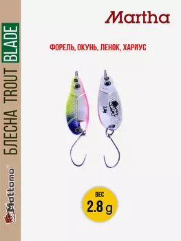 Форелевая рыболовная блесна Trout Blade Martha 2.8g на щуку, Серебряный
