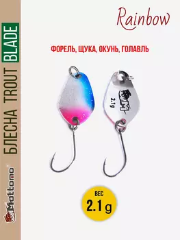 Форелевая рыболовная блесна Trout Blade Rainbow 2.1g, Голубой