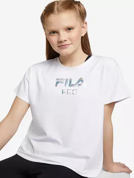 Футболка для девочек FILA, Белый, размер 140