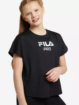 Футболка для девочек FILA, Черный, размер 128