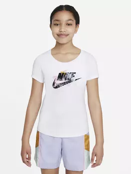 Футболка для девочек Nike Sportswear, Белый, размер 146-156