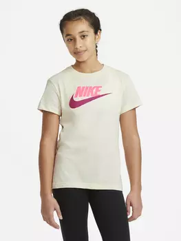Футболка для девочек Nike Sportswear, Бежевый, размер 137-146
