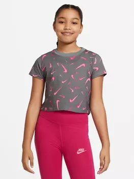 Футболка для девочек Nike Sportswear, Серый, размер 128-137