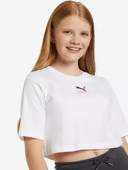 Футболка для девочек PUMA Cropped Top, Белый