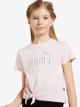 Футболка для девочек PUMA Ess+ Logo Knotted, Розовый, размер 117-128