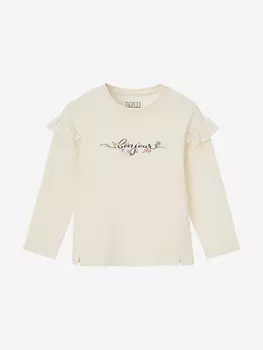 Футболка для девочки с длинным рукавом TOTT KIDS, Белый