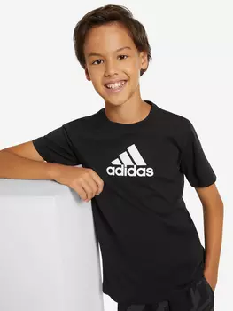 Футболка для мальчиков adidas Badge Of Sport, Черный, размер 128
