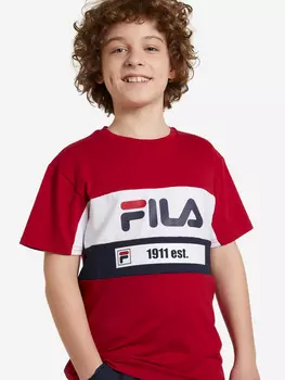 Футболка для мальчиков FILA, Красный, размер 140