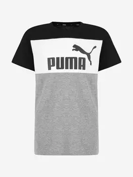 Футболка для мальчиков PUMA ESS+ Colorblock, Серый, размер 129-140