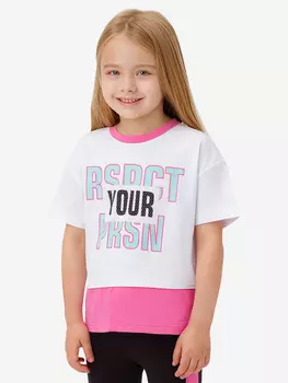 Футболка двойная бело-розовая Button Blue, Мультицвет