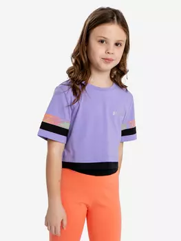 Футболка кроп-топ фиолетовая для девочки Button Blue, Фиолетовый