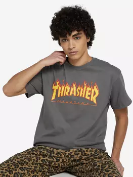 Футболка мужская Thrasher Flame Logo, Серый