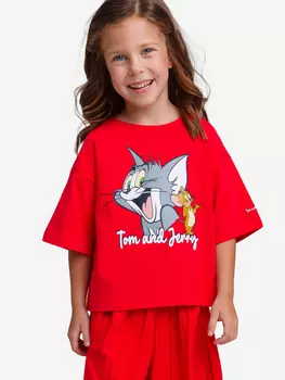 Футболка Playtoday для девочки, Красный