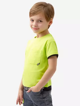 Футболка с эффектным дизайном салатовая Button Blue, Зеленый