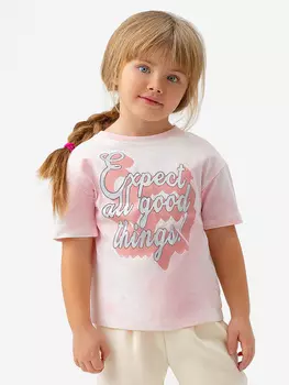 Футболка с блестящим принтом розовая Button Blue, Розовый