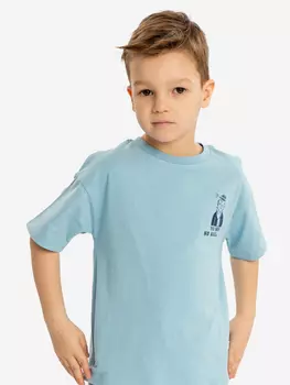 Футболка с коротким рукавом и принтом голубая для мальчика Button Blue, Голубой