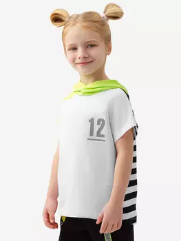 Футболка с коротким рукавом разноцветная Button Blue, Белый