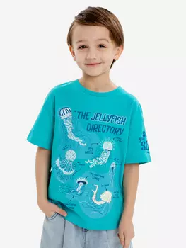 Футболка с принтом голубая для мальчика Button Blue, Голубой