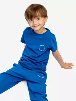 Футболка с принтом синяя Button Blue, Синий