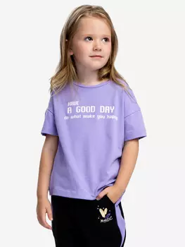 Футболка с принтом сиреневая Button Blue, Фиолетовый