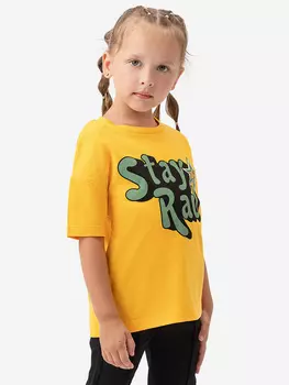 Футболка со спущенным рукавом и принтом желтая Button Blue, Желтый