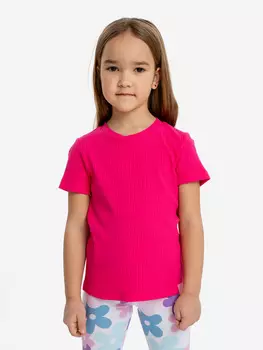 Футболка в рубчик фуксия для девочки Button Blue, Розовый