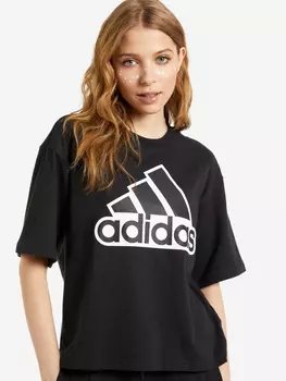 Футболка женская adidas Essentials Logo Boxy, Черный