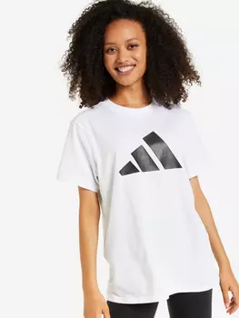 Футболка женская adidas Three Bar, Белый, размер 48-50