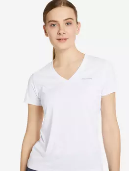 Футболка женская Columbia Hike SS V Neck, Белый, размер 50