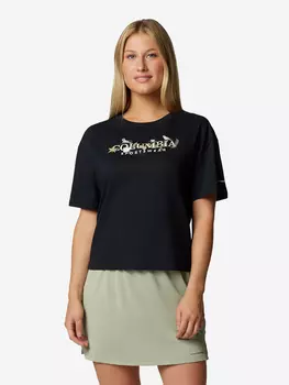 Футболка женская Columbia Rolling Bend Graphic Relaxed Crop Ss, Черный